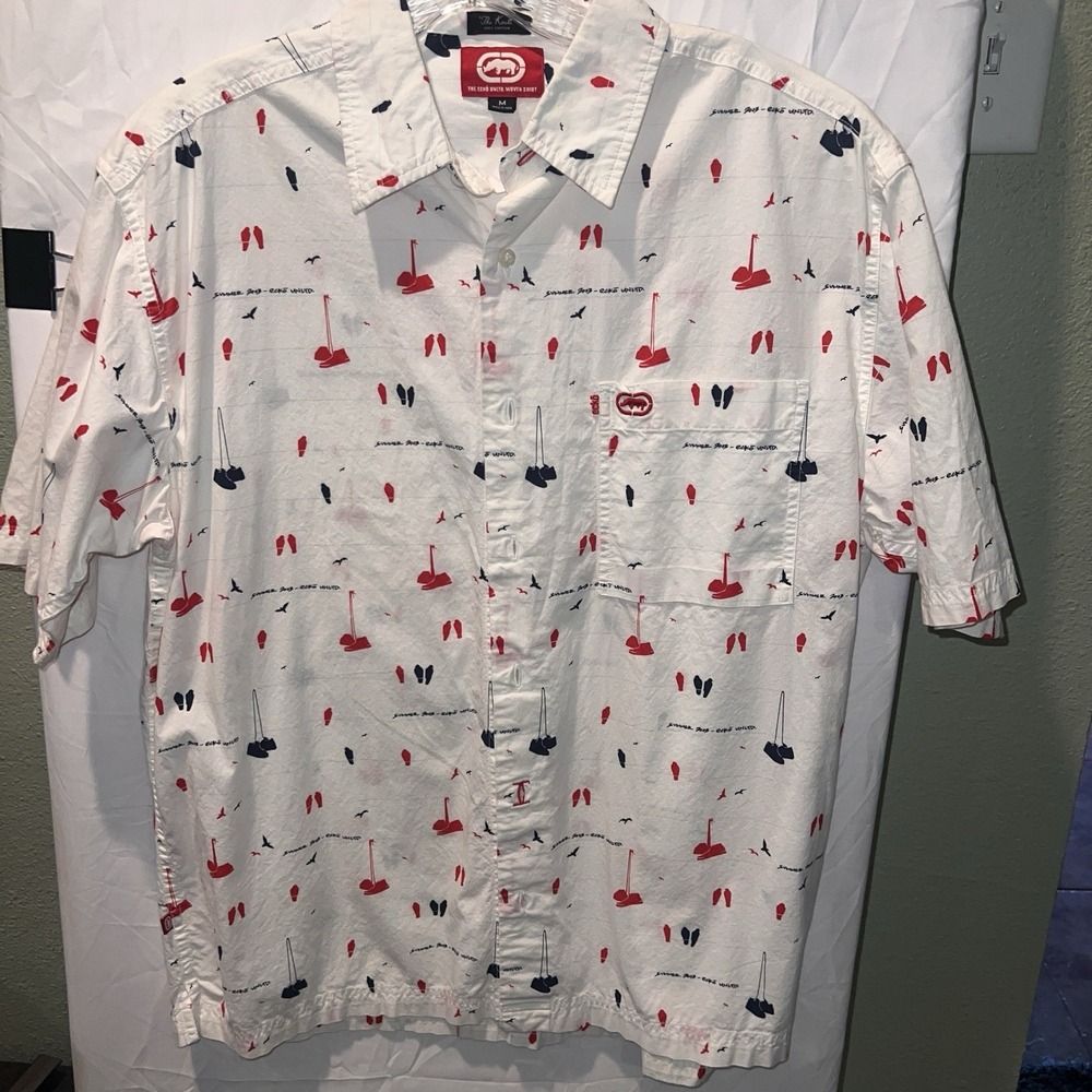 Vintage ECKO UNLTD. "The Krute" Summer 2003 Men's Medium 100% Cotton Woven Shirt